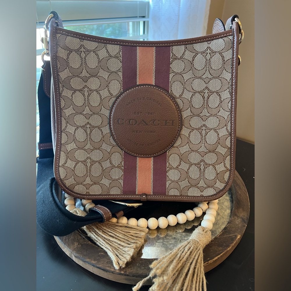 Coach Signature Crossbody Bag in Brown and Tan